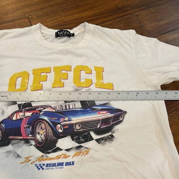 BoobooMAN auto sport race car white T-shirt size S - Picture 11 of 12